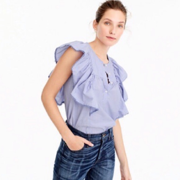 J. Crew Ruffle-Front Top - Picture 3 of 10